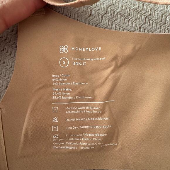 Honeylove NudeTaupe CrossOver Mesh Bra 34 B/C Small - Picture 5 of 9